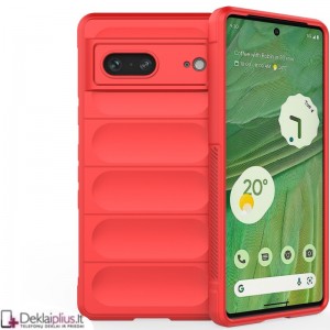 Magic Shield guminis dėklas su kameros apsauga - raudonas (Google Pixel 7)